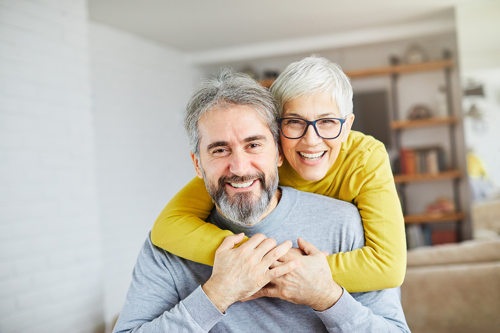 elder couple smiling in chesterfield missouri