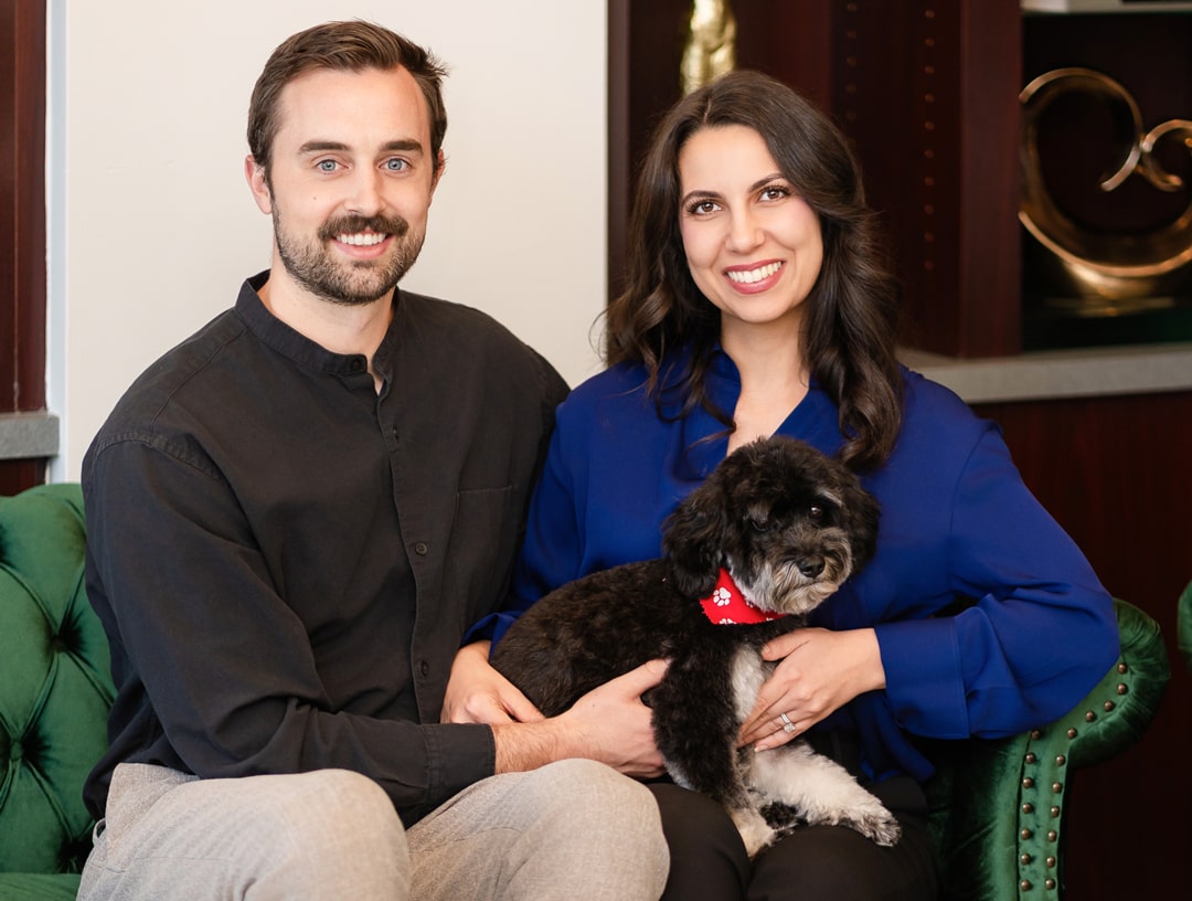 Jasmine Esmailzadegan, DMD with husband in chesterfield mo